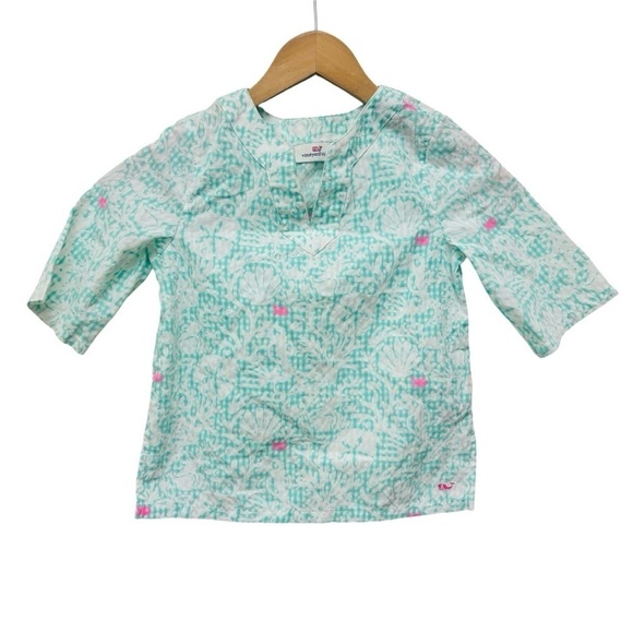 Vineyard Vines Sea Life Kn Gingham Tunic - Picture 2 of 12